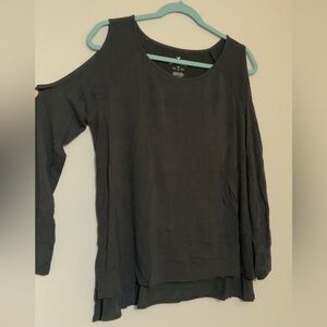 American Eagle Outfitters Black Cold Shoulder Top